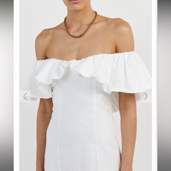 DISSH// ISABELLE WHITE LINEN MINI DRESS - Picture 2 of 3